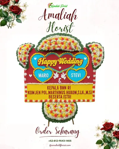 Karangan Papan Bunga Pernikahan di Piai Tangah